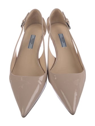 Prada Patent Leather Cutout Accent Flats