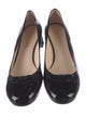 Prada Patent Leather Bow Accents Ballet Flats