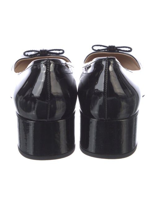 Prada Patent Leather Bow Accents Ballet Flats