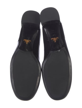 Prada Patent Leather Bow Accents Ballet Flats