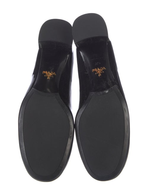 Prada Patent Leather Bow Accents Ballet Flats