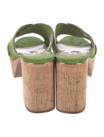 Prada Suede Leather Trim Embellishment Slides