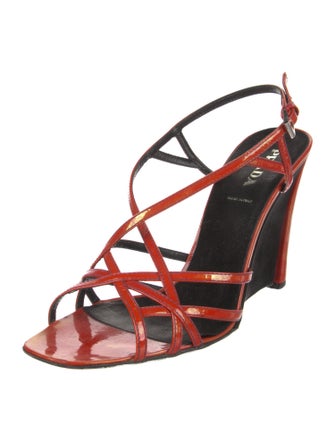 Prada Patent Leather Slingback Sandals
