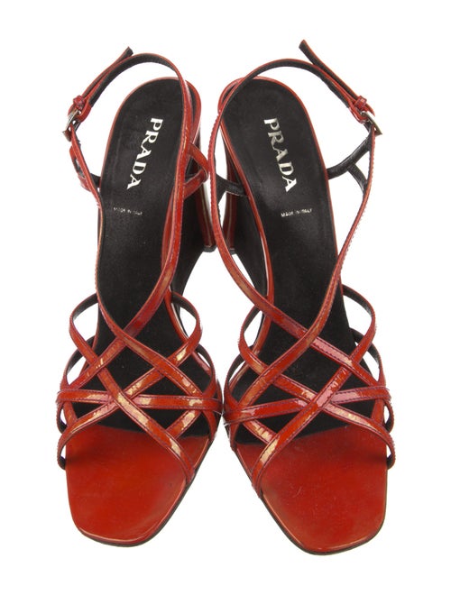 Prada Patent Leather Slingback Sandals