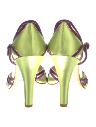 Prada Satin Patterned T-Strap Pumps