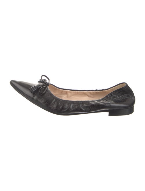 Prada Leather Bow Accents Ballet Flats