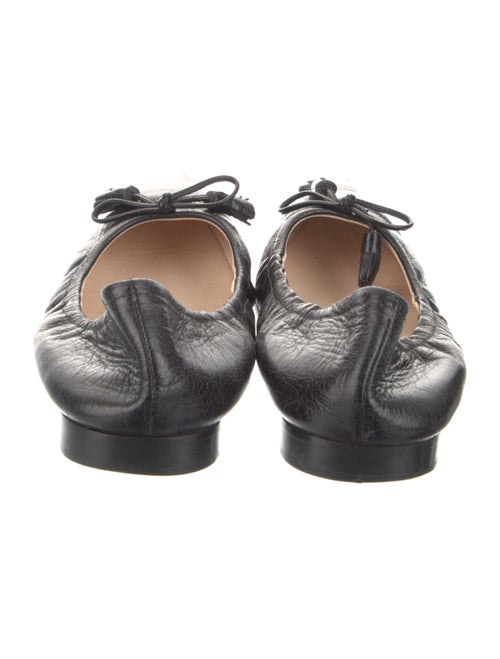 Prada Leather Bow Accents Ballet Flats