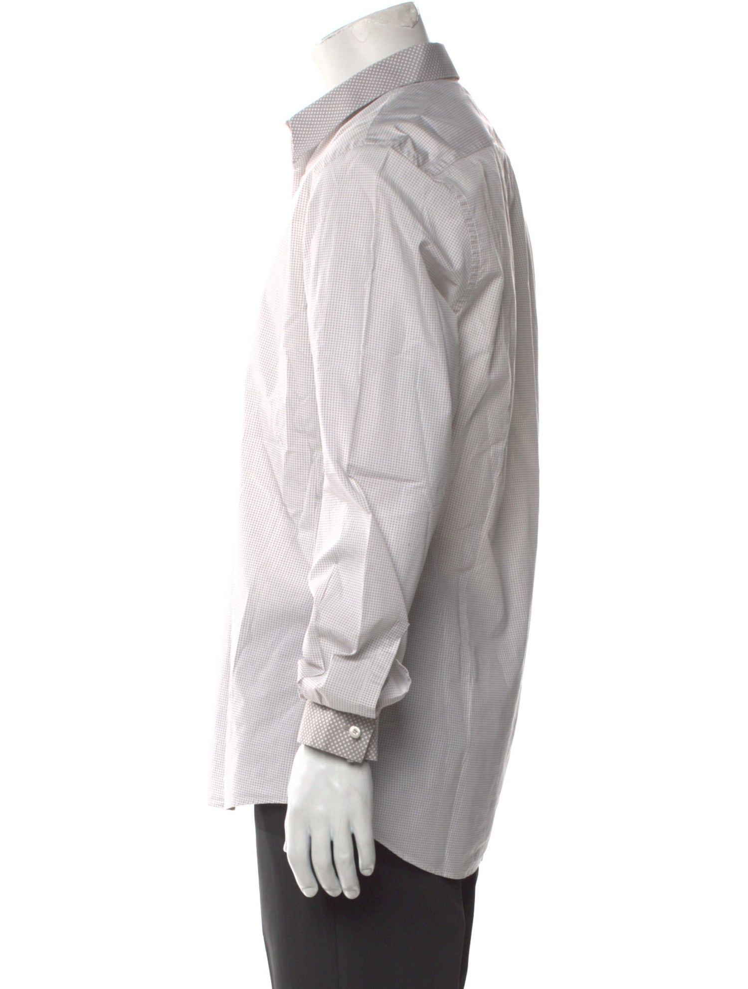 Prada Late 2000's - Early 2010's Polka Dot Print Dress Shirt