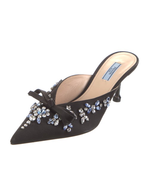 Prada Satin Floral Print Mules