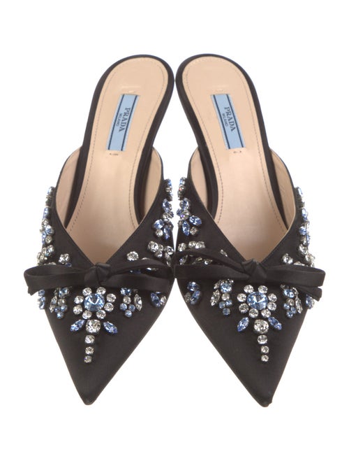 Prada Satin Floral Print Mules