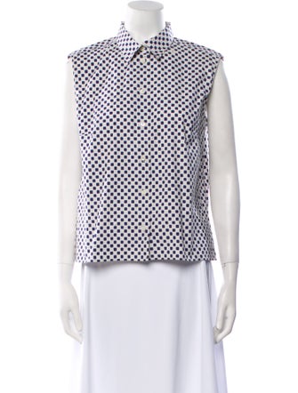 Prada 2011 Plaid Print Button-Up Top