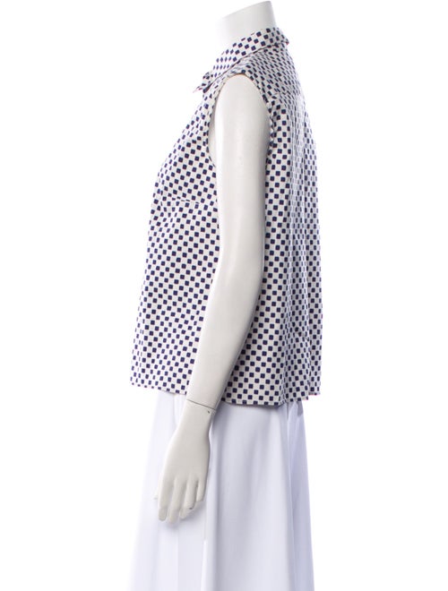 Prada 2011 Plaid Print Button-Up Top