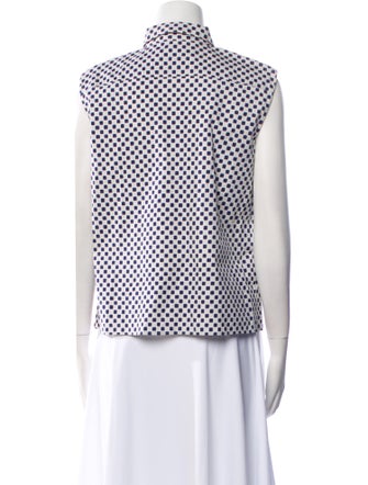 Prada 2011 Plaid Print Button-Up Top