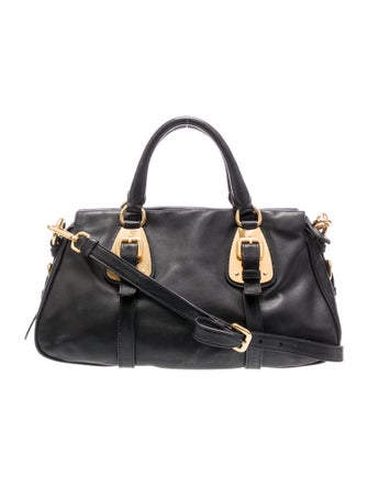 Prada Soft Calf Leather Top Handle Bag