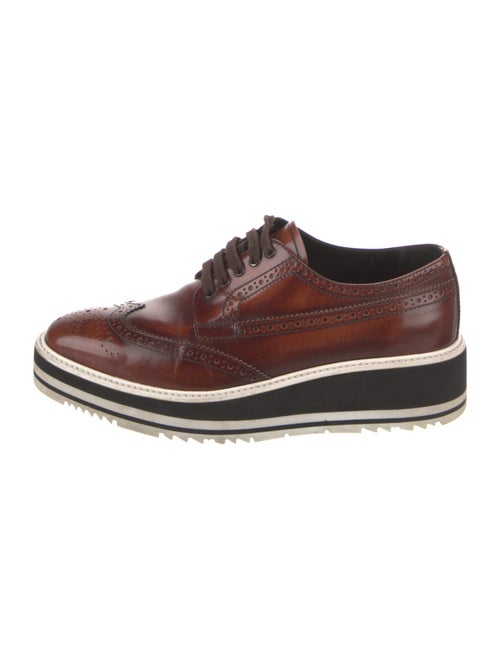 Prada Leather Lasercut Accents Oxfords