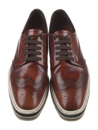 Prada Leather Lasercut Accents Oxfords