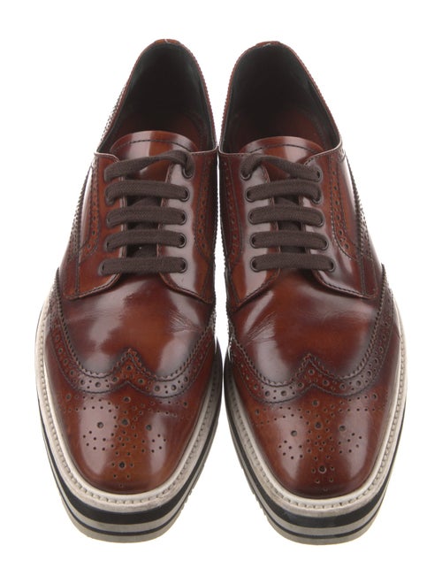 Prada Leather Lasercut Accents Oxfords