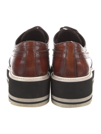 Prada Leather Lasercut Accents Oxfords