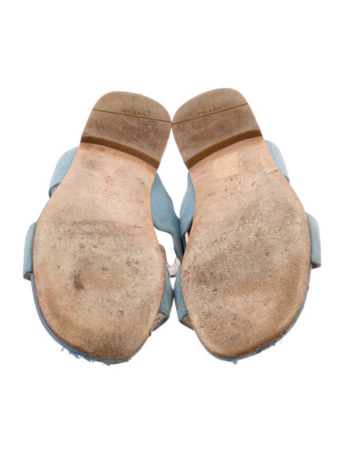 Prada Suede Scalloped Accent Slides
