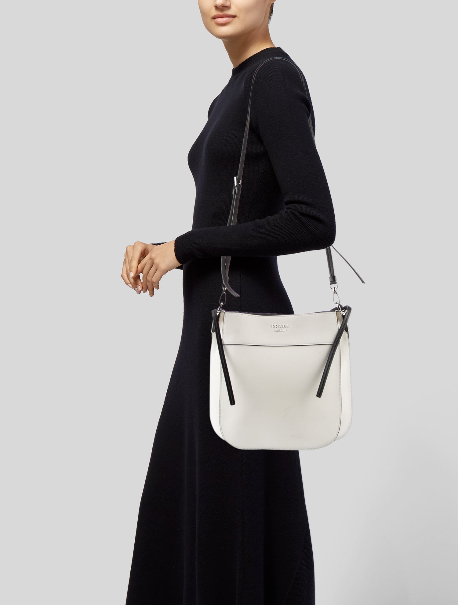Prada City Calf Leather Margit Hobo