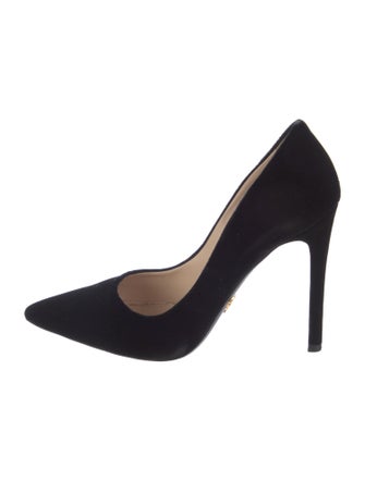 Prada Saffiano Leather Velvet Pumps