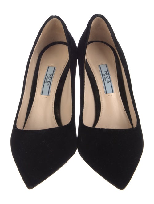 Prada Saffiano Leather Velvet Pumps