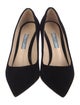 Prada Saffiano Leather Velvet Pumps