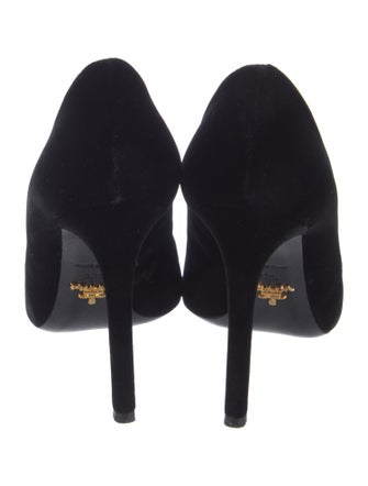 Prada Saffiano Leather Velvet Pumps