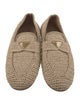 Prada Enameled Metal Triangle Raffia Espadrilles