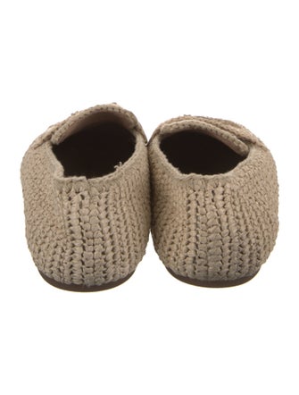 Prada Enameled Metal Triangle Raffia Espadrilles