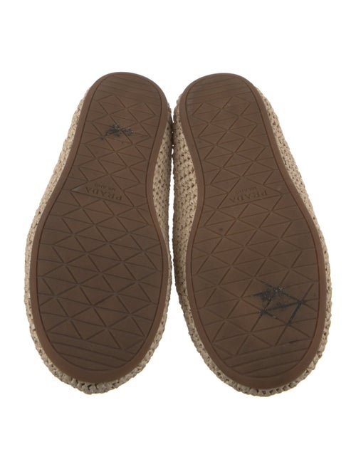 Prada Enameled Metal Triangle Raffia Espadrilles