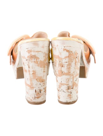 Prada Patent Leather Colorblock Pattern Slides