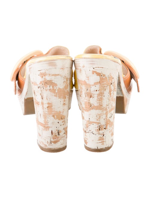 Prada Patent Leather Colorblock Pattern Slides