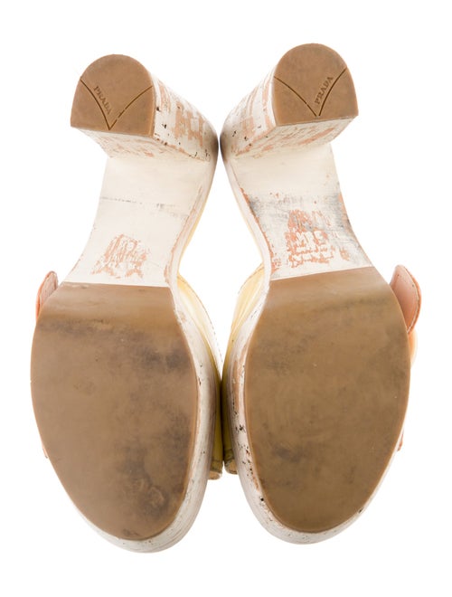 Prada Patent Leather Colorblock Pattern Slides