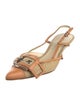 Prada Canvas Colorblock Pattern Slingback Pumps