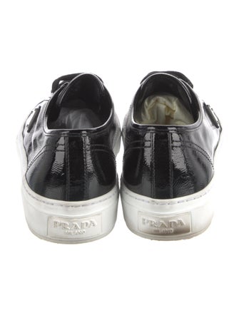Prada Patent Leather Colorblock Pattern Sneakers