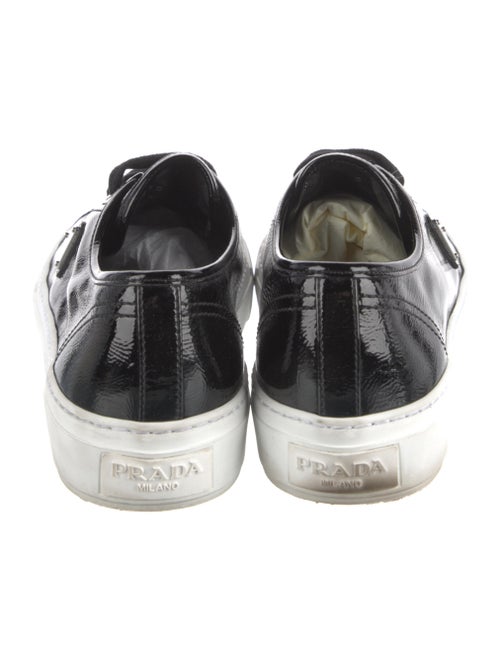 Prada Patent Leather Colorblock Pattern Sneakers