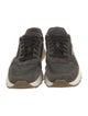 Prada Enameled Metal Triangle Suede Athletic Sneakers