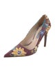 Prada Leather Floral Print Pumps