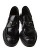 Prada Enameled Metal Triangle Patent Leather Loafers