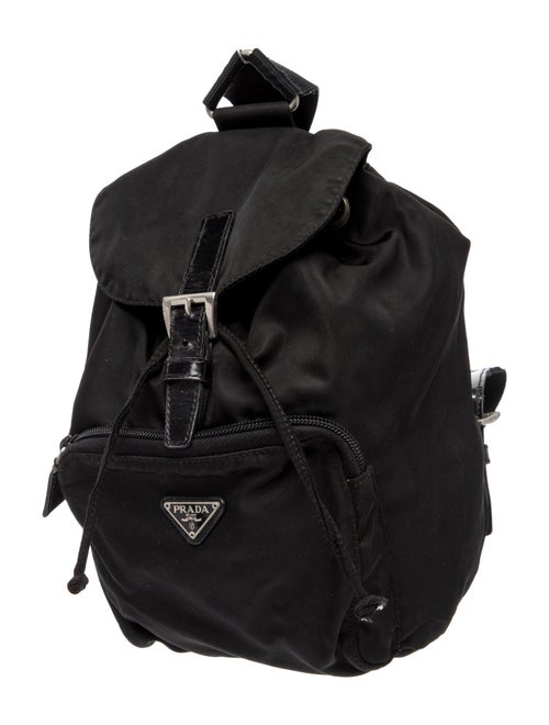 Prada Enameled Metal Triangle Backpack