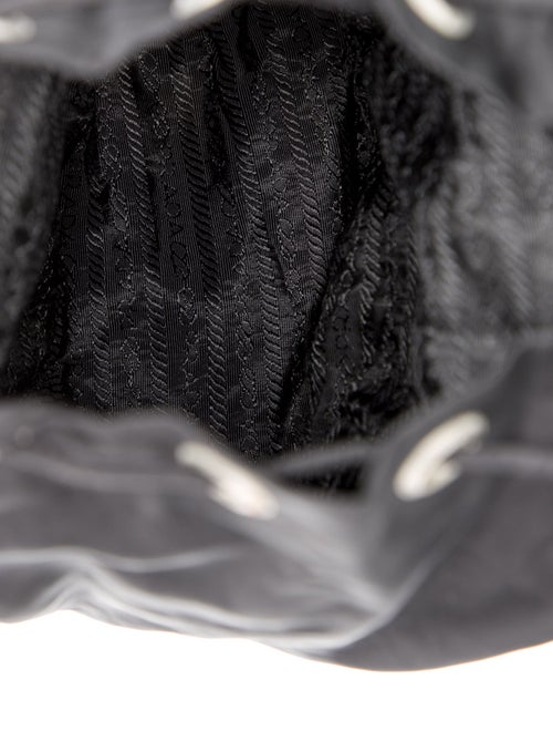 Prada Enameled Metal Triangle Backpack