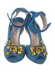 Prada Suede Crystal Embellishments Sandals