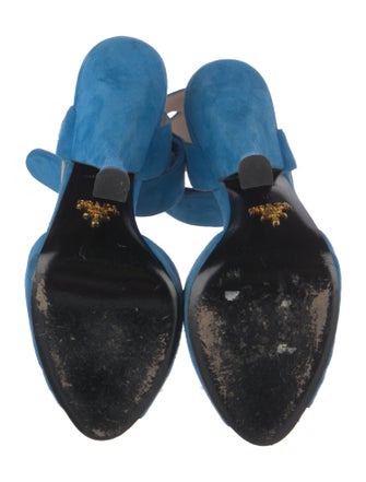 Prada Suede Crystal Embellishments Sandals