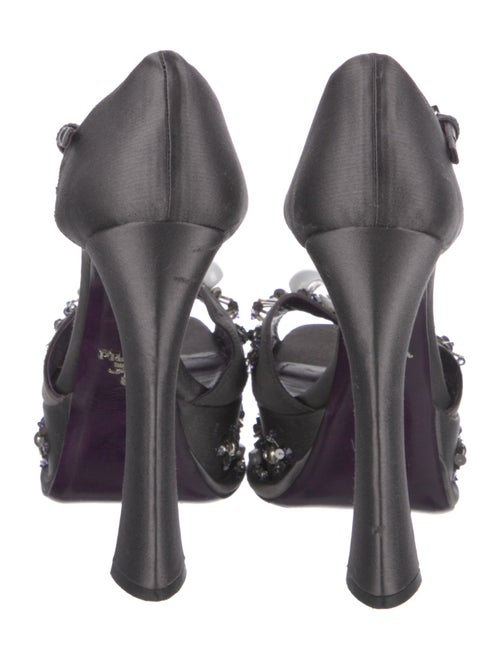 Prada Satin Beaded Accents D'Orsay Pumps