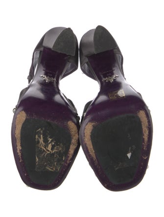 Prada Satin Beaded Accents D'Orsay Pumps