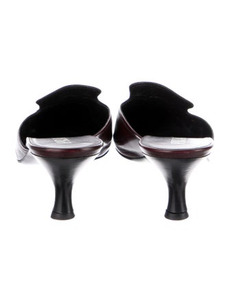 Prada Leather Fringe Trim Accent Mules