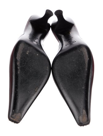 Prada Leather Fringe Trim Accent Mules