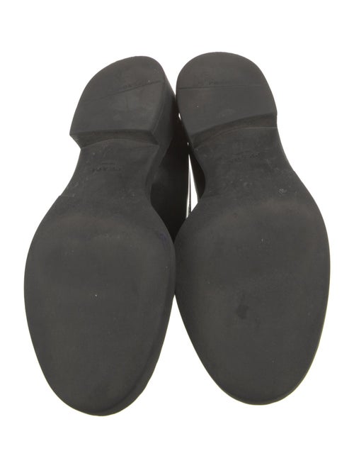 Prada Enameled Metal Triangle Leather Oxfords