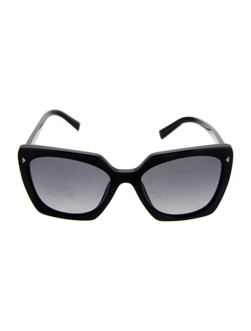 Prada Enameled Metal Triangle Oversize Sunglasses